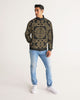 Chinese Print Black Men's Stripe-Sleeve Track Jacket