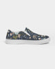 Flower pattern green blue Women's Slip-On Canvas Shoe