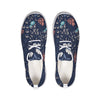 flower pattern BLUE Lace Up Flyknit Shoe