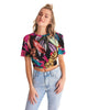 Foliage Feather Women's Twist-Front Cropped Tee