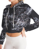 stars map black Women's Cropped Hoodie