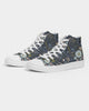 Flower pattern green blue Women's Hightop Canvas Shoe