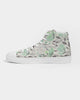 Water color green flower pattern Women's Hightop Canvas Shoe