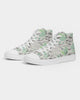 Water color green flower pattern Women's Hightop Canvas Shoe