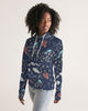 flower pattern BLUE Women's Hoodie