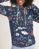 flower pattern BLUE Women's Hoodie