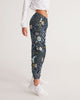 Flower pattern green blue Women's Track Pants