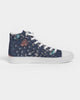 flower pattern BLUE Women's Hightop Canvas Shoe