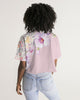 purple watercolor flower print Women's Lounge Cropped Tee