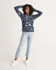 flower pattern BLUE Women's Hoodie