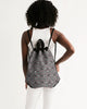 Leopard Print Canvas Drawstring Bag