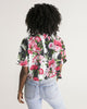 Rose Pattern Women's Lounge Cropped Tee