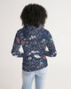 flower pattern BLUE Women's Hoodie