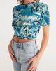 Tie Dye  snowflake Women's Twist-Front Cropped Tee