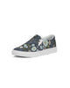 Flower pattern green blue Women's Slip-On Canvas Shoe