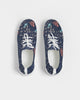 flower pattern BLUE Women's Lace Up Flyknit Shoe