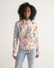 Flower pattern white pink Women's Hoodie