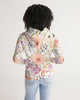 Flower pattern white pink Women's Hoodie