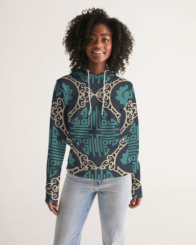 Chinese Print Green Women's Hoodie