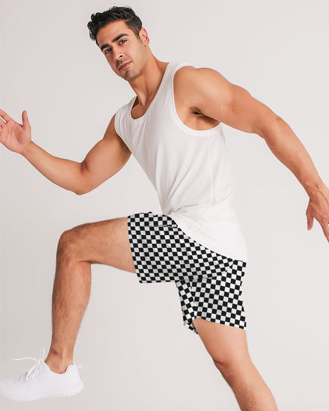 Checkerboard Men's Jogger Shorts