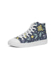 flower pattern yellow blue Women's Hightop Canvas Shoe