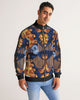 Gold garden ikat Men's Stripe-Sleeve Track Jacket