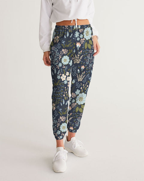 Flower pattern green blue Women's Track Pants