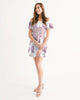 Watercolor Flower purple Women's Off-Shoulder Dress