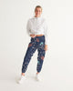 flower pattern BLUE Women's Track Pants