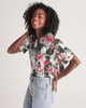 Rose Pattern Women's Lounge Cropped Tee