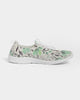 Water color green flower pattern Women's Lace Up Flyknit Shoe