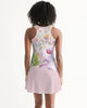 purple watercolor flower print Women's Racerback Dress