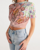 water color orchis Women's Twist-Front Cropped Tee