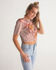 water color orchis Women's Twist-Front Cropped Tee