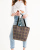 Tartan Design Canvas Zip Tote