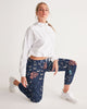 flower pattern BLUE Women's Track Pants