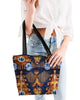 Gold garden ikat Canvas Zip Tote